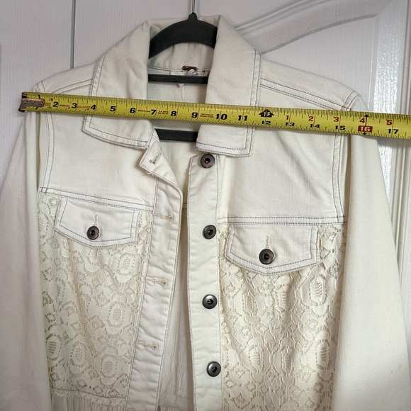 Free People Cream Lace Jean Jacket - Picture 5 of 7